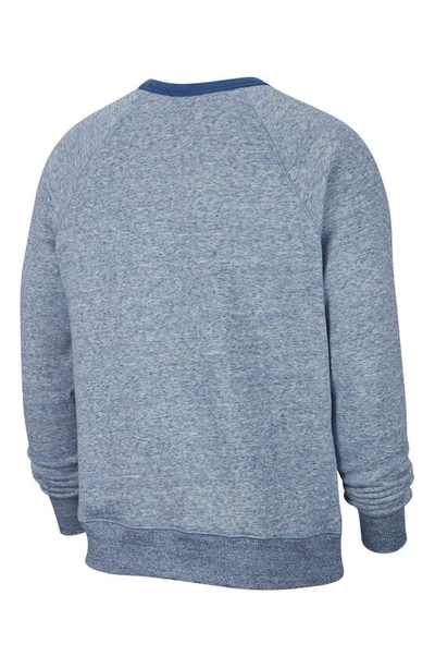 Shop Nike Sportswear Heritage Crewneck Sweatshirt In Blue Void/ Heather