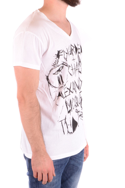 Shop Mcq By Alexander Mcqueen Men's White Other Materials T-shirt