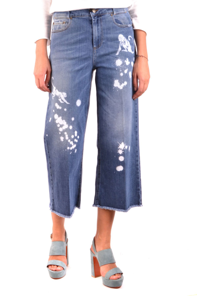 Shop Red Valentino Women's Blue Cotton Jeans