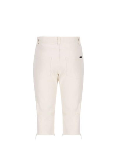 Shop Saint Laurent Women's White Cotton Shorts