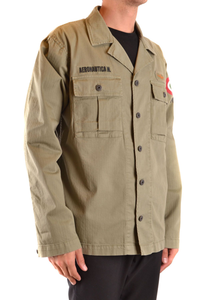 Shop Aeronautica Militare Men's Green Outerwear Jacket