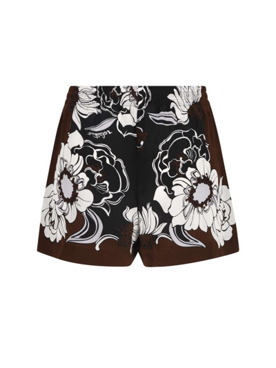 Shop Valentino Women's Brown Silk Shorts