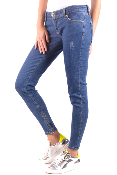 Shop Philipp Plein Women's Blue Other Materials Jeans