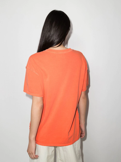 Shop Les Tien Exposed-seam Lightweight T-shirt In Orange