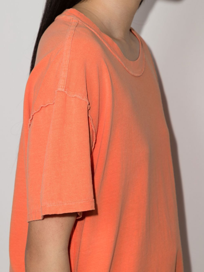 Shop Les Tien Exposed-seam Lightweight T-shirt In Orange