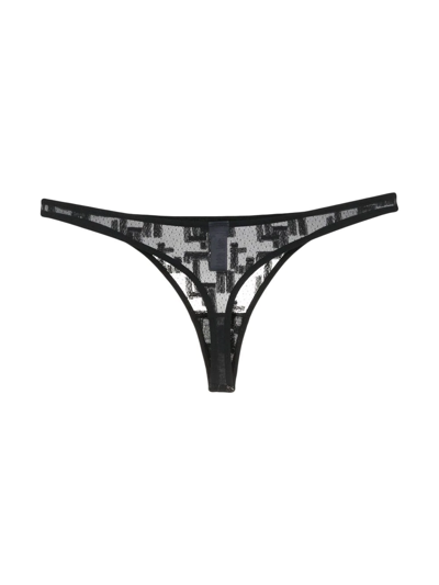 Eres Semi-sheer Design Tong In Black