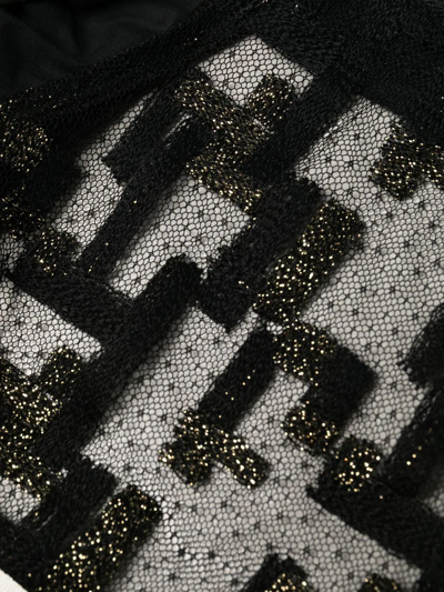 Eres Semi-sheer Design Tong In Black