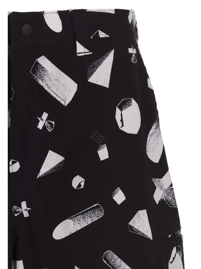 Shop Undercover Print Bermuda Shorts In White/black