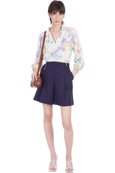 Shop A.p.c. Diane Shorts In Blue Viscose