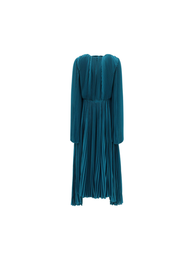 Shop Balenciaga Dress In Petrol Blue