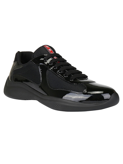 Shop Prada New Americas Cup Sneakers In Nero