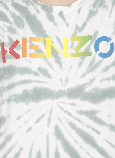 Shop Kenzo Logo Tie-dye T-shirt In Mint