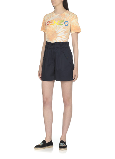 Shop Kenzo Logo Tie-dye T-shirt In Peach