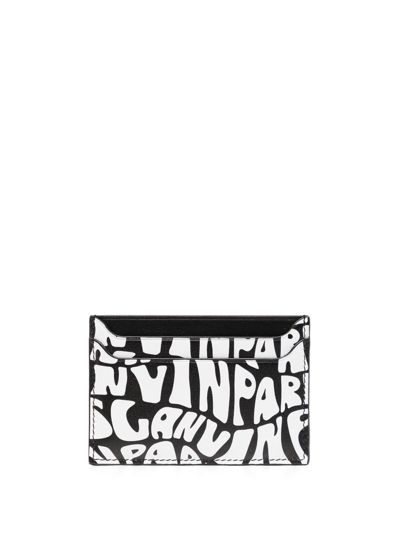 Shop Lanvin Logo-print Leather Cardholder In Black