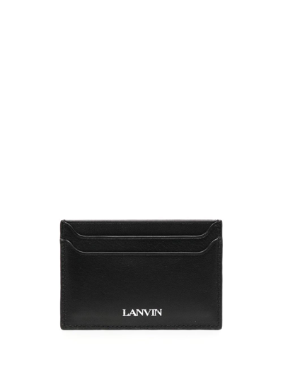 Shop Lanvin Logo-print Leather Cardholder In Black