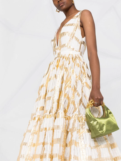 Rochas Flared Midi Dress In White