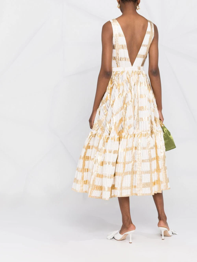 Rochas Flared Midi Dress In White