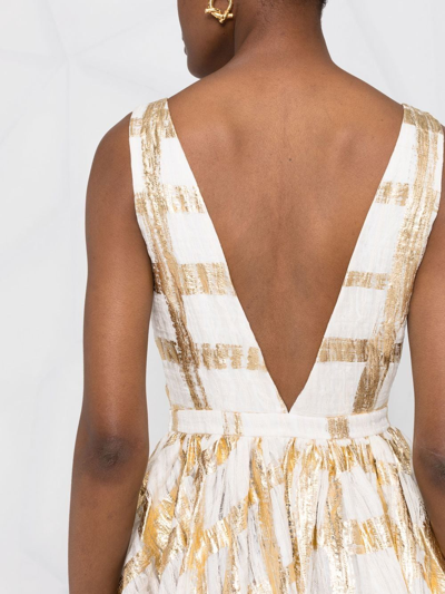 Rochas Flared Midi Dress In White