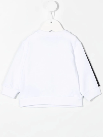 Shop Balmain Logo-print Crewneck Sweatshirt In White