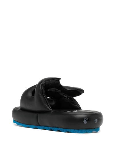 Off-white Meteor Black Padded Slide Sandals In Black