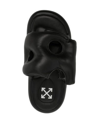 Off-white Meteor Black Padded Slide Sandals In Black