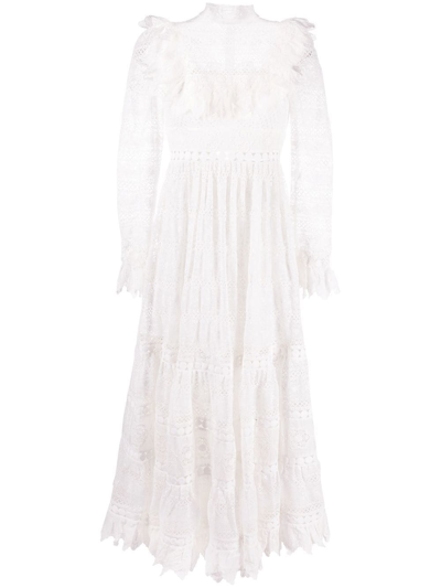 Shop Zimmermann Prima Broderie Anglaise Midi Dress In White
