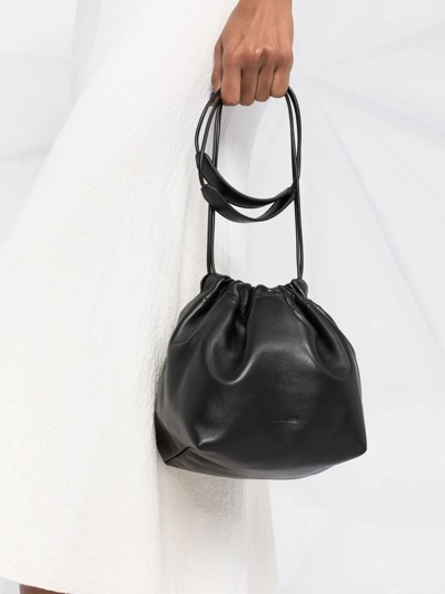 Jil Sander Drawstring-fastening Shoulder Bag In Black
