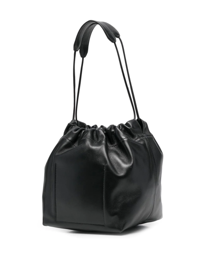 Jil Sander Drawstring-fastening Shoulder Bag In Black