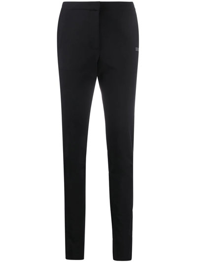 Shop Off-white Logo-tape Detail High-waisted Trousers In Black No Color