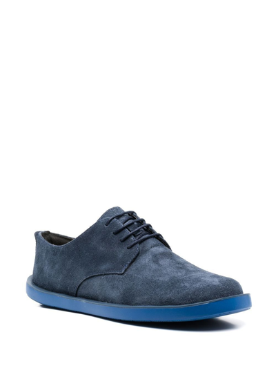 Shop Camper Wagon Nubuck Lace-up Shoes In Blue
