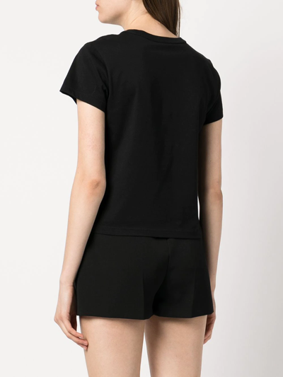 Shop Alexander Wang Rubberised Logo Cotton T-shirt In Black