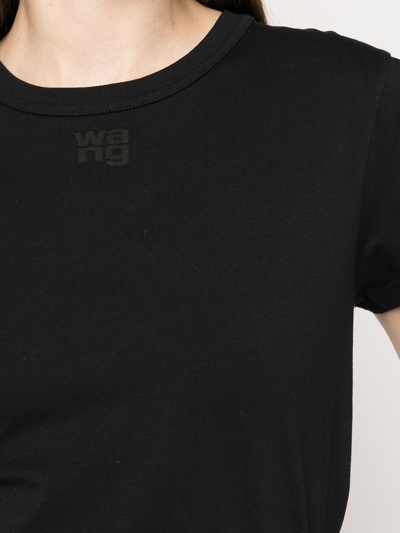 Shop Alexander Wang Rubberised Logo Cotton T-shirt In Black