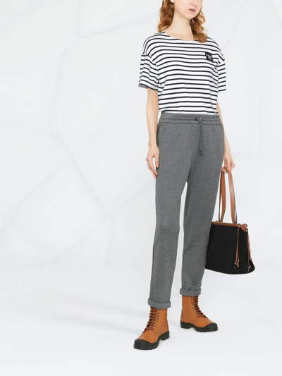 Shop Brunello Cucinelli Tapered Track Pants In Grey