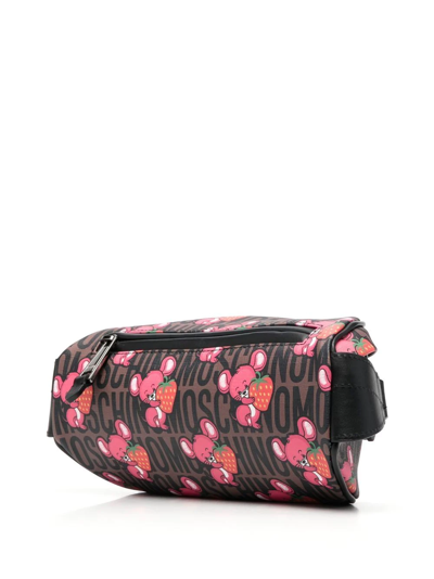 Shop Moschino Graphic-print Logo Belt Bag In Pink