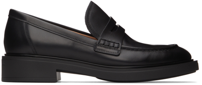 Shop Gianvito Rossi Black Leather Harris Loafers