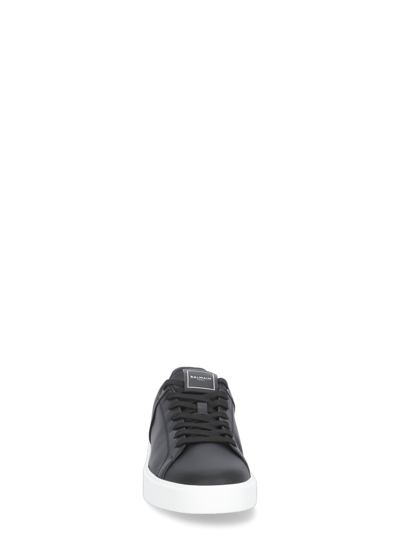 Shop Balmain Leather Sneakers In Noir/blanc