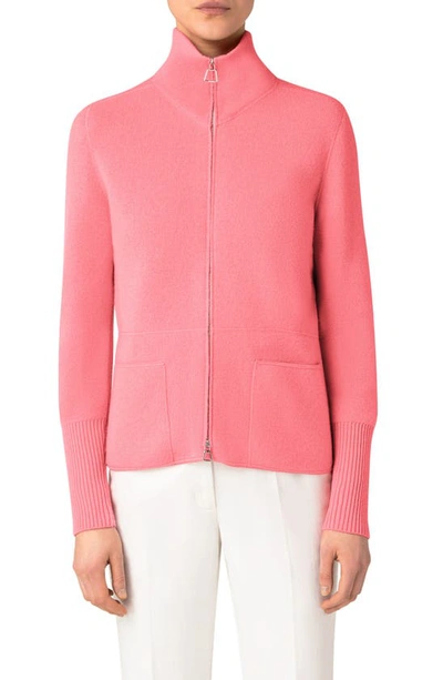 Akris Women's Cashmere Zip-up Sweater In Alpine Pink | ModeSens