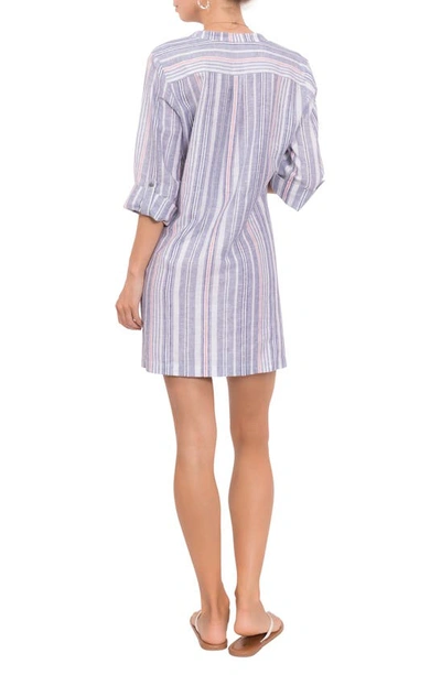 Everyday Ritual Claudine Cotton Cover-up Tunic In Chesapeake Stripe