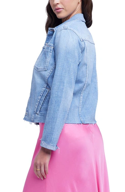 L'agence Janelle Slim-fit Raw Denim Jacket In Highland