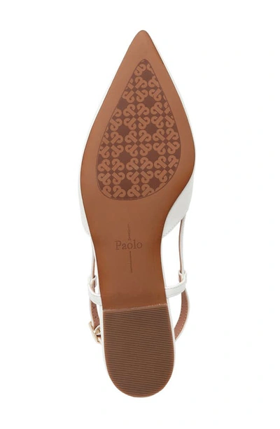 Shop Linea Paolo Cammy Slingback Pointed Toe Flat In Eggshell