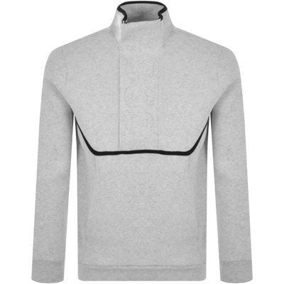Shop Boss Athleisure Boss Swover Half Zip Sweatshirt Grey