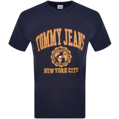 Tommy Jeans College Logo T Shirt Navy | ModeSens