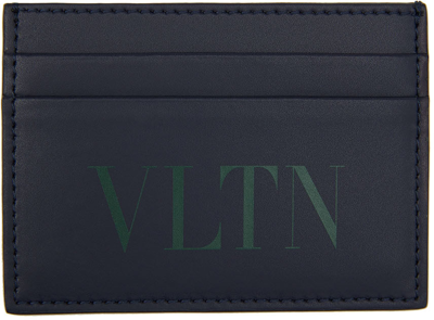Shop Valentino Navy Vltn Card Holder In 7j6 Marine/english G
