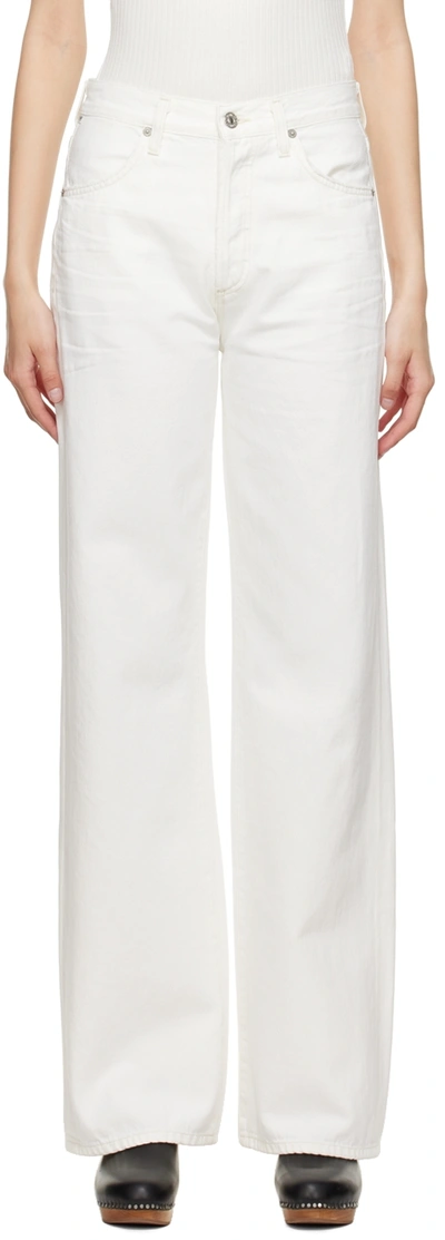 Shop Citizens Of Humanity Off-white Annina Jeans In Idyll (soft White)