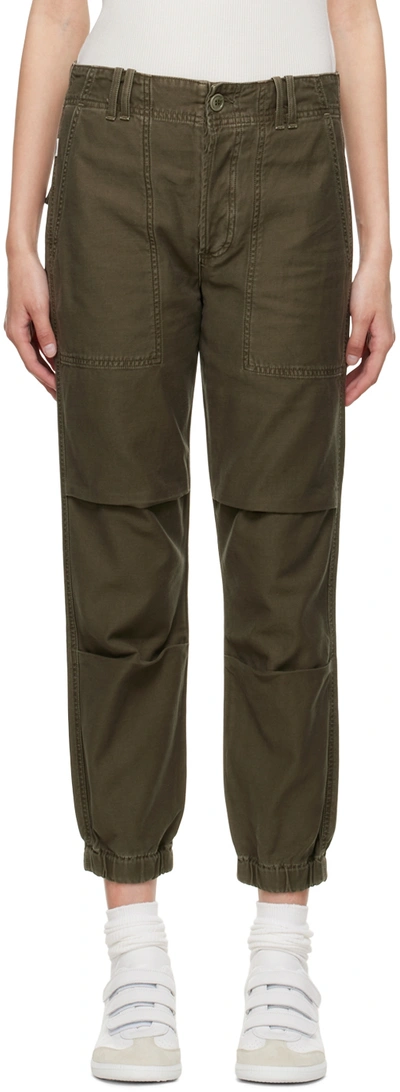 Shop Citizens Of Humanity Khaki Agni Trousers In Tea Leaf (army Green