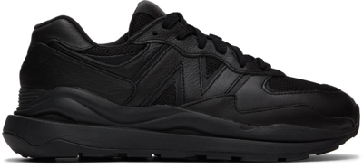 Shop New Balance Black 57/40 Low-top Sneakers In Black/white