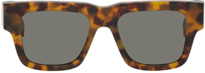 Shop Retrosuperfuture Tortoiseshell Mega Sunglasses In Spotted Hav