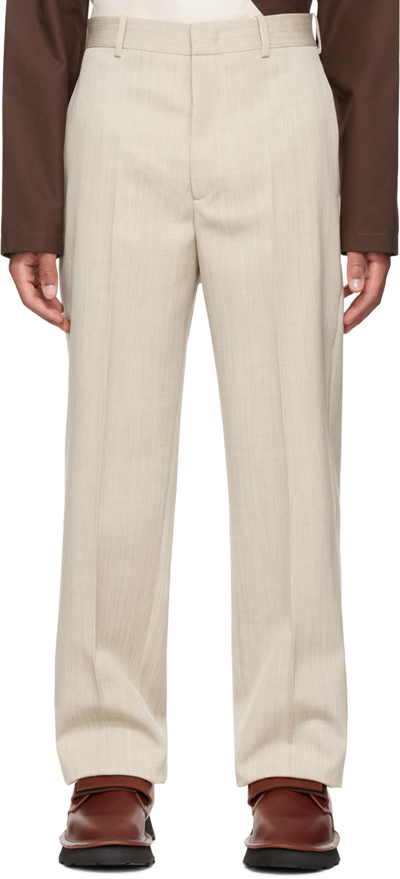 Jil Sander Ssense Exclusive Beige Straight-leg Trousers In 252 Dk