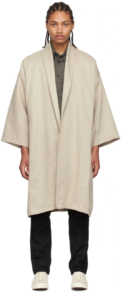 Shop Naked And Famous Beige Linen Jacket In Natural