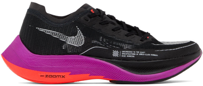 Shop Nike Black Zoomx Vaporfly Next 2 Low-top Sneakers In Black/flash Crimson-